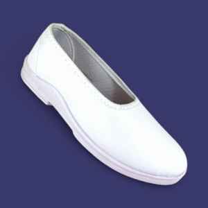girls Buckleless white school shoes