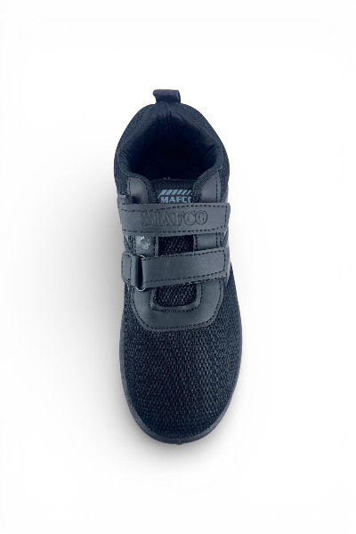 Soft-pvc-school-shoes-black-sports-style-lace-5 velcro sports shoes black